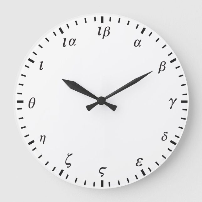 Greek numbers large clock (Front)