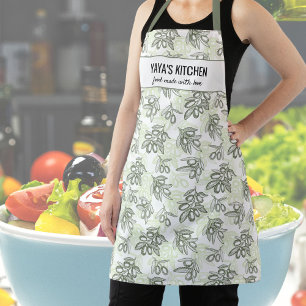 Greek Olives, Restaurant Chef, Yaya Custom Text Apron