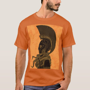 greek orange and black amphora drawing of athena T-Shirt