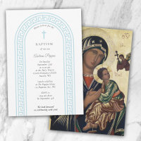 Greek Orthodox Christening Baptism Blue Greek Key 