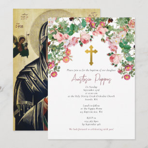 Greek Orthodox Christening Baptism Girl Invitation