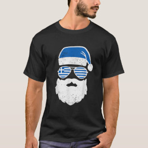 Greek Orthodox Christmas Santa Claus Greece Flag G T-Shirt