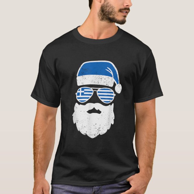Greek Orthodox Christmas Santa Claus Greece Flag G T-Shirt (Front)