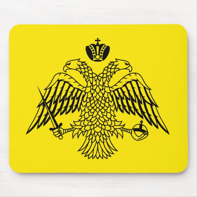 Greek Orthodox Church flag Mount Athos religious Mouse Mat (Front)