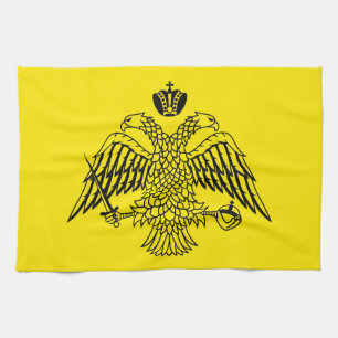 Greek Orthodox Church flag Mount Athos religious Tea Towel