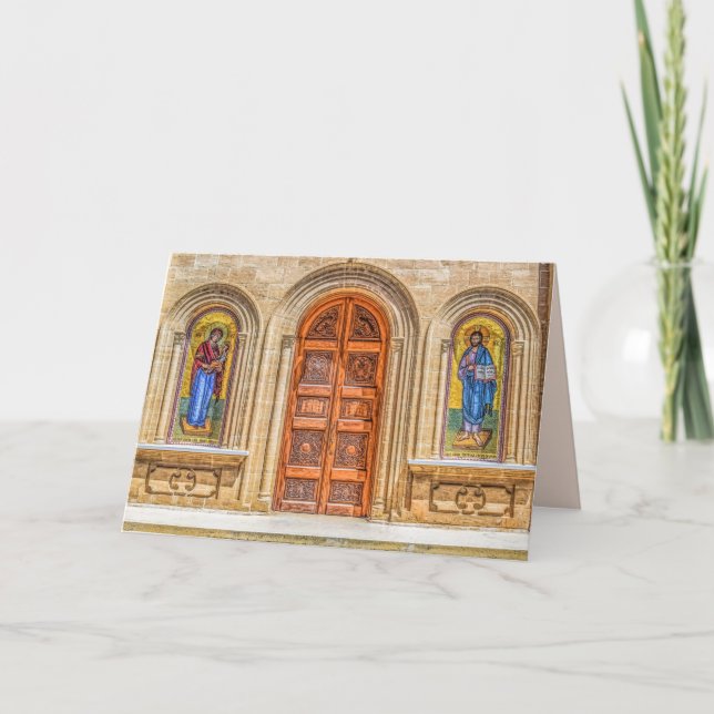 greek orthodox church greeting card (Front)