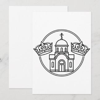 Greek Orthodox Church With Two Wedding Crowns Invitation