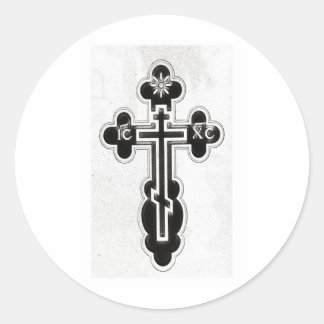 Greek Orthodox Cross Classic Round Sticker