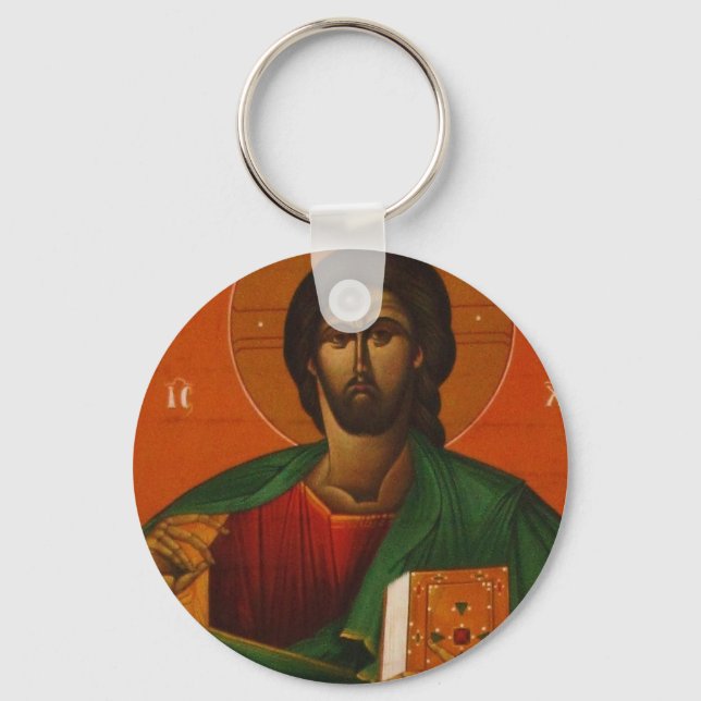GREEK ORTHODOX ICON JESUS CHRIST KEY RING (Front)