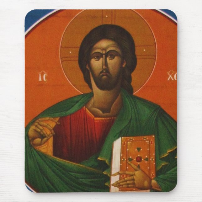 GREEK ORTHODOX ICON JESUS CHRIST MOUSE MAT (Front)