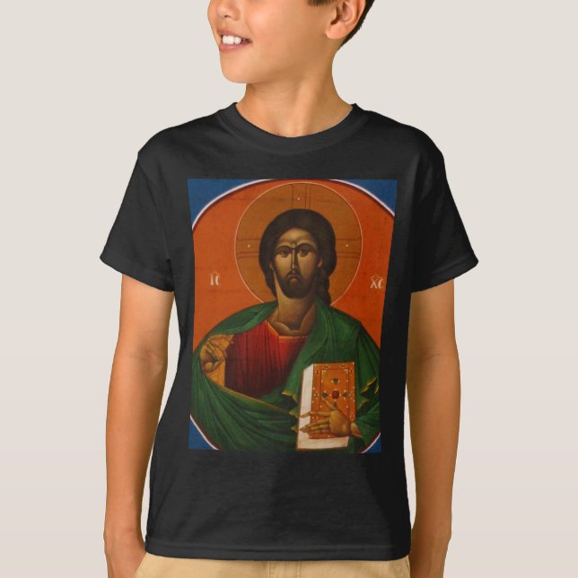 GREEK ORTHODOX ICON JESUS CHRIST T-Shirt (Front)