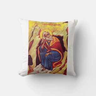 Greek orthodox icon of Prophet Elijah Cushion