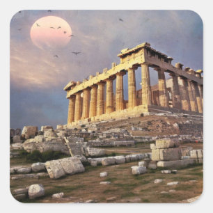 Greek Parthenon Square Sticker