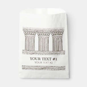 Greek party with custom text and stone elements favour bags