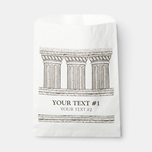 Greek party with custom text and stone elements favour bags (Front)