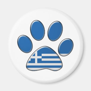 Greek patriotic cat magnet