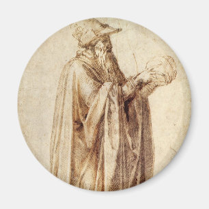 Greek Philosopher with Human Skull by Michelangelo Magnet