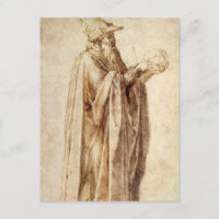 Greek Philosopher with Human Skull by Michelangelo