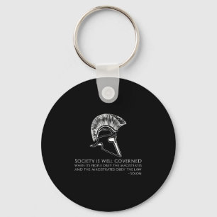 Greek Philosophy Quote - Solon On Society - Ancien Key Ring