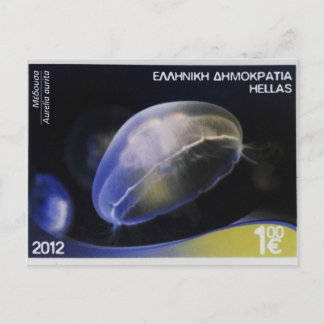 Greek postage stamp  Eared  Aurelia     Postcard