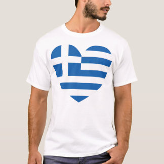 Greek Pride Flag Love Heart T-Shirt
