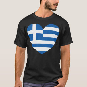 Greek Pride Flag Love Heart T-Shirt