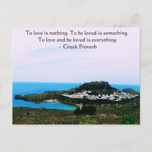 Greek Proverb about love Postcard (Front)