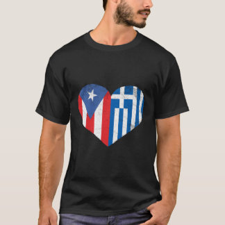 Greek Puerto Rican Flag Love Greece Puerto Rico T-Shirt