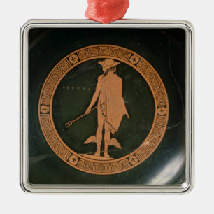 Greek red-figure cup, depicting the god Hermes Metal Tree Decoration