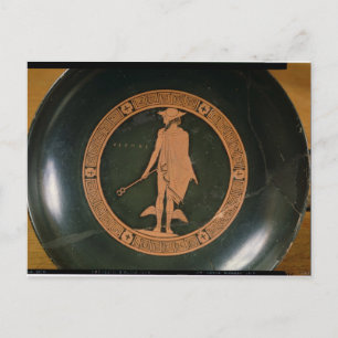 Greek red-figure cup, depicting the god Hermes Postcard