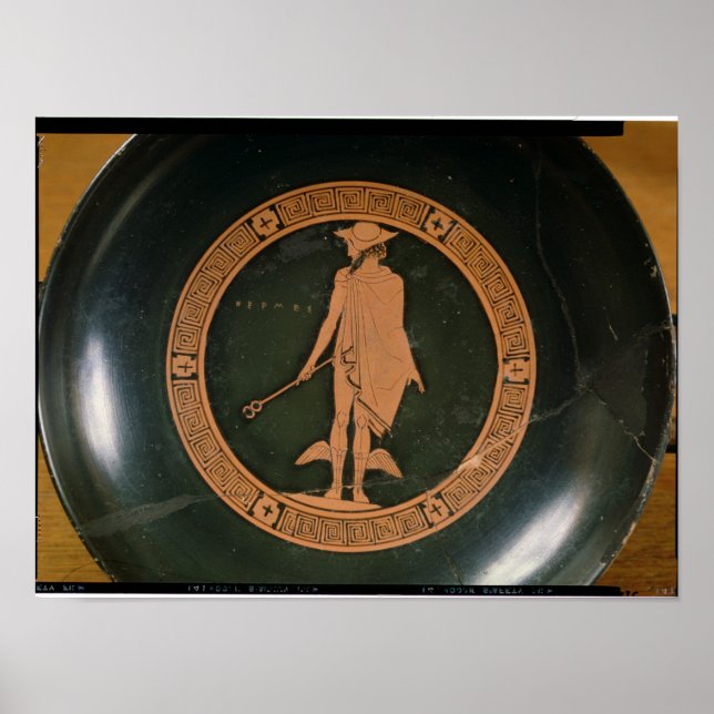 Greek red-figure cup, depicting the god Hermes Poster (Front)