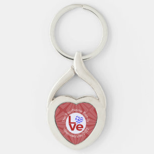 Greek Red LOVE Flag Personalised  Key Ring