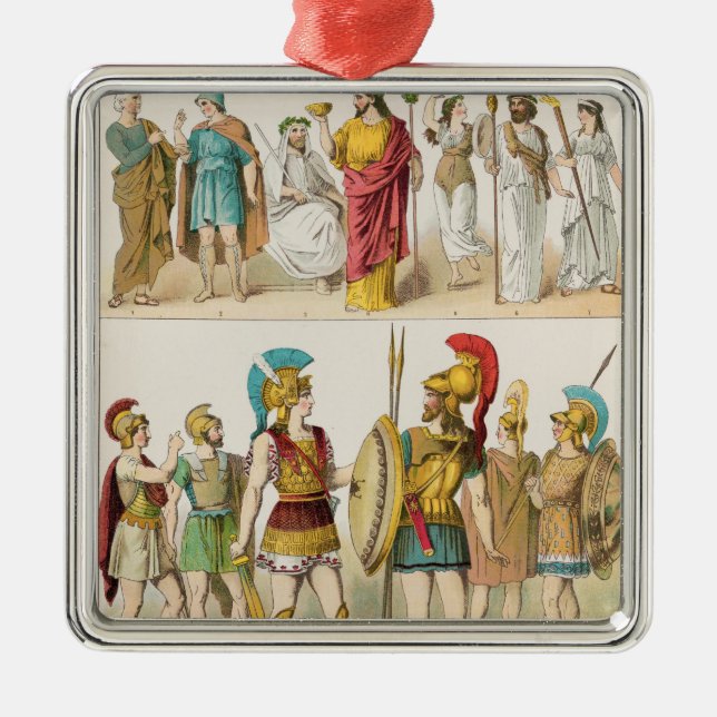 Greek Religious and Military Dress Metal Tree Decoration (Front)