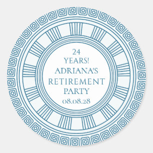 Greek Retirement party Classic Round Sticker