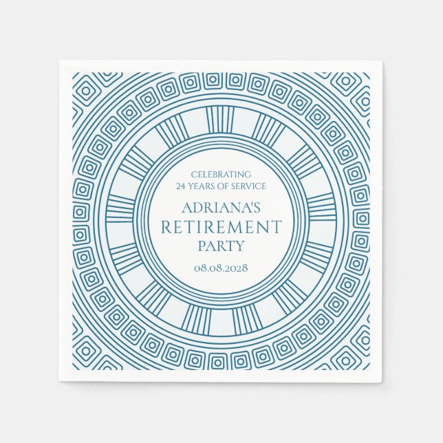 Greek Retirement party Napkin (Front)