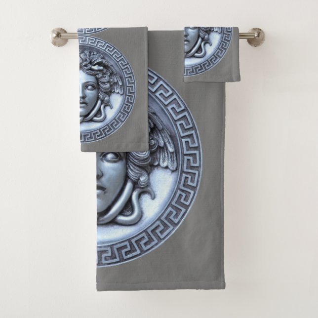 Greek Revival Medusa  Bath Towel Set (Insitu)
