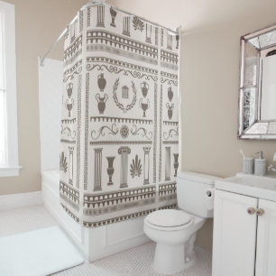 Greek Revival Motif Shower Curtain