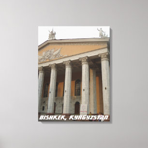 Greek revival National Theatre, Bishkek Kyrgyzstan Canvas Print