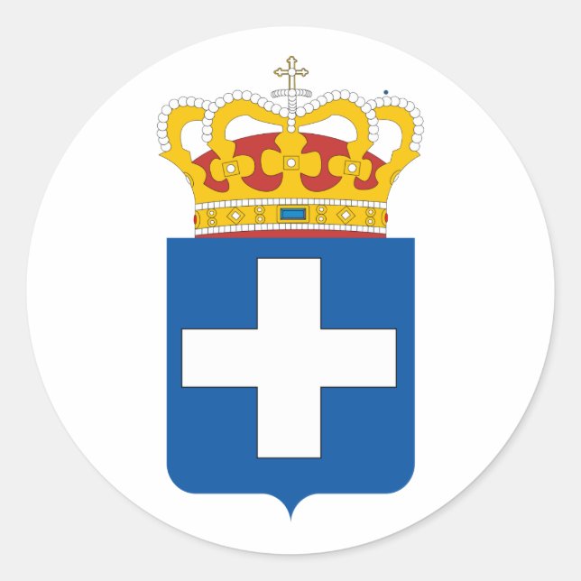 Greek Royal Arms, Greece Classic Round Sticker (Front)