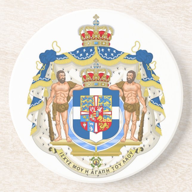 Greek Royal Coat of Arms - Greece Coaster (Front)