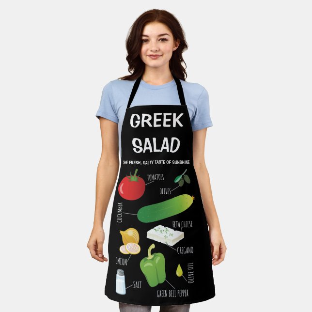 Greek Salad Ingredients - A Taste of Sunshine Apron (Worn)