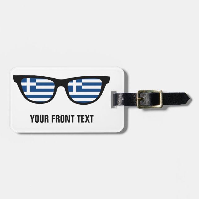 Greek Shades custom luggage tag (Front Horizontal)