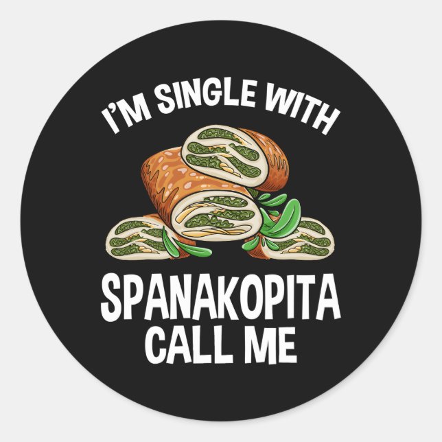 Greek Spanakopita Pan Greek Cuisine Spanakopita Re Classic Round Sticker (Front)