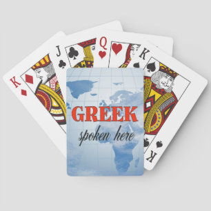 Greek spoken here cloudy earth playing cards