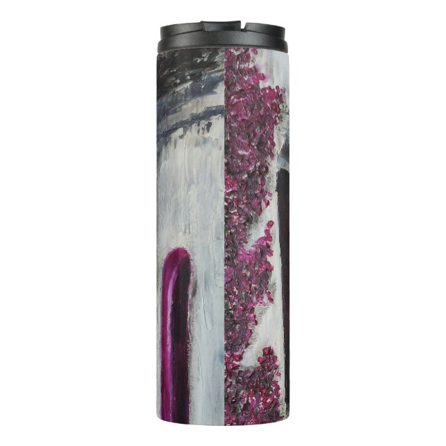 Greek Street Holiday Stone Travel Thermal Tumbler (Back)