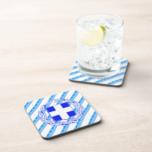 Greek stripes flag coaster