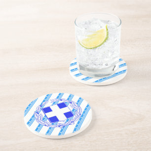 Greek stripes flag coaster