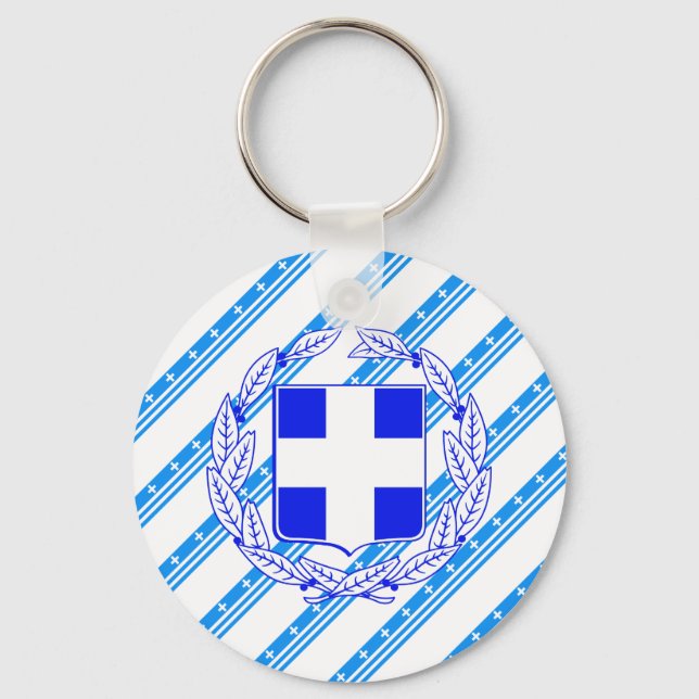 Greek stripes flag key ring (Front)