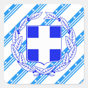 Greek stripes flag square sticker