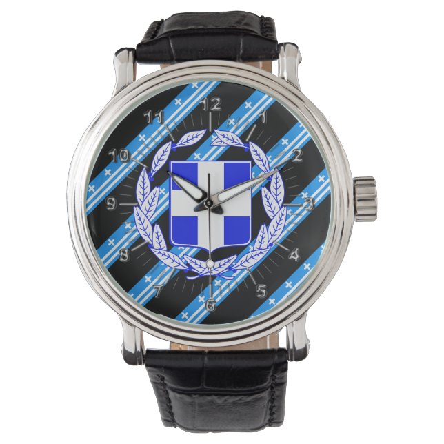 Greek stripes flag watch (Front)